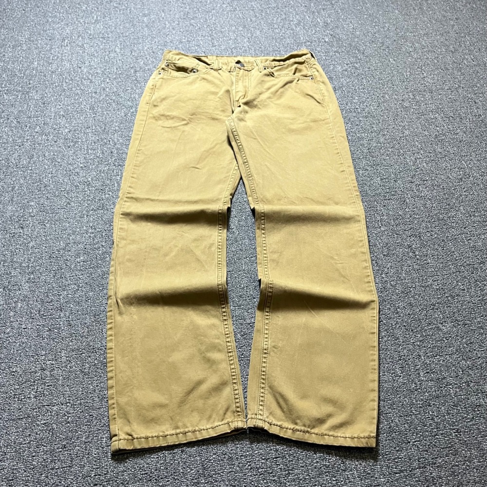 Levi's 514 Straight Fit Pants 32x32 Tan Khaki Cotton Casual - Picture 2 of 8